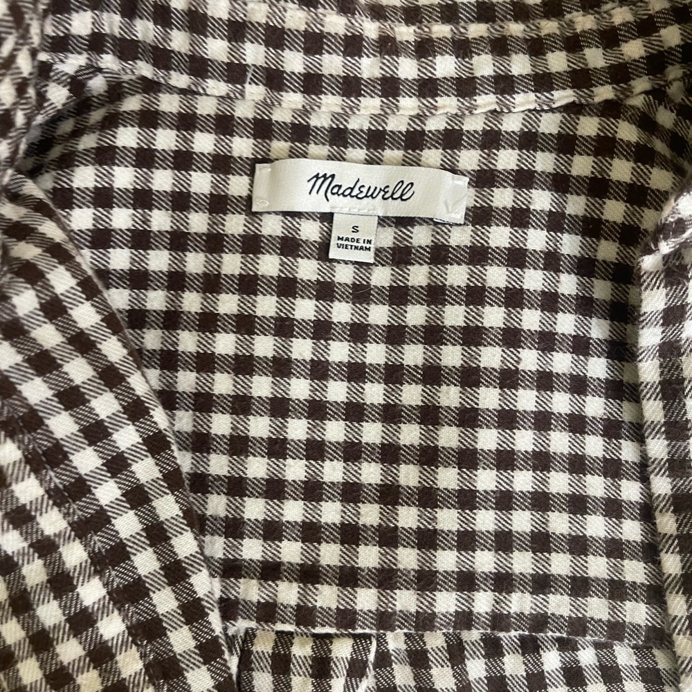 NWOT Madewell Flannel Tie-Front Shirt in Gingham Check | Small - Picture 8 of 8